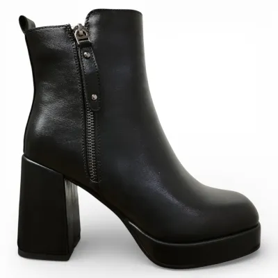 Botín Mujer Negro Plataforma Taco Alto Bonny Franco