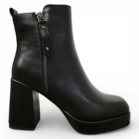 Botín Mujer Negro Plataforma Taco Alto Bonny Franco