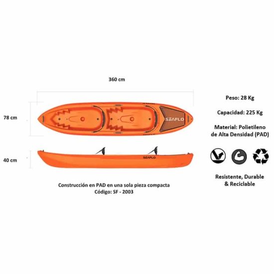 KAYAK 2 PERSONAS CAIQUEN SEEFLOW - Imagen 3