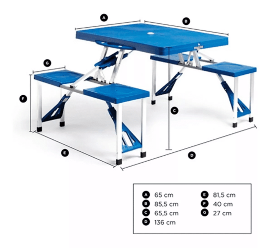 MESA PLEGABLE CAMPING SAFARI 4 SILLAS - Imagen 3