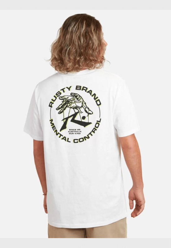 POLERA HOMBRE RUSTY MENTAL CONTROL BLANCO - Imagen 2