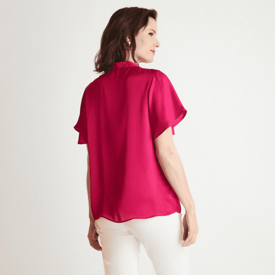 BLUSA FRENTE SATIN MAGENTA LDP - Imagen 2
