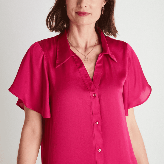 BLUSA FRENTE SATIN MAGENTA LDP - Imagen 3
