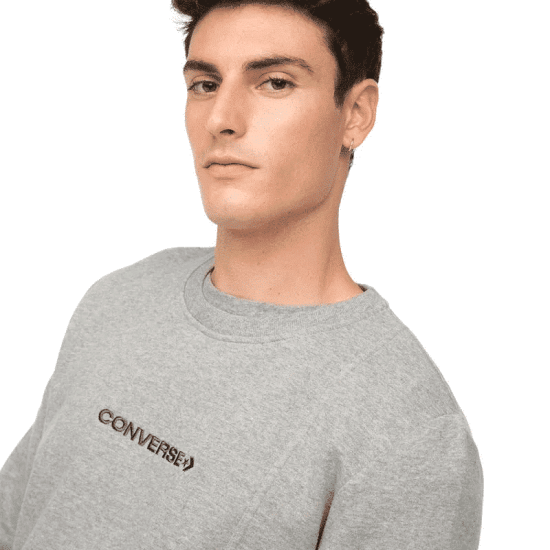 Polerón Hombre Your Basic Hombre Gris Converse - Imagen 4