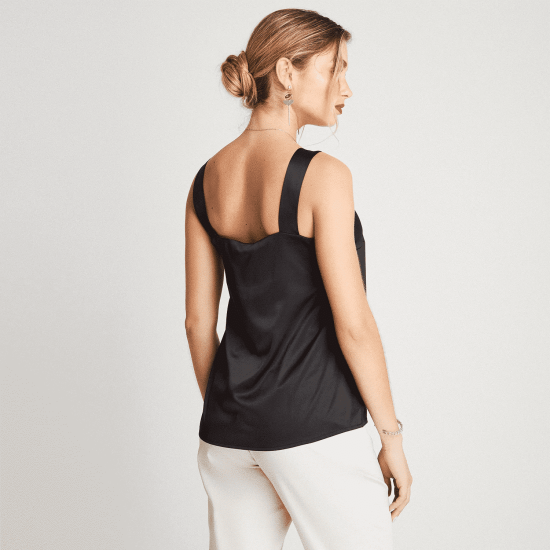 Blusa Satin Sin Mangas negro LDP - Imagen 2