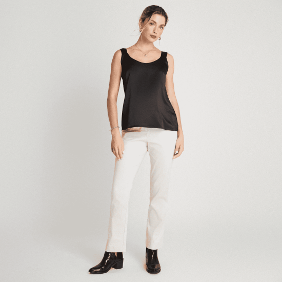 Blusa Satin Sin Mangas negro LDP - Imagen 4