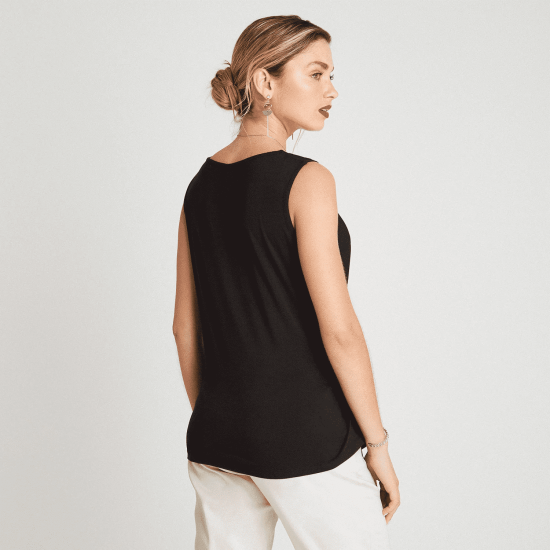 Polera Mix Fabric Con Lazo Negro LDP - Imagen 2