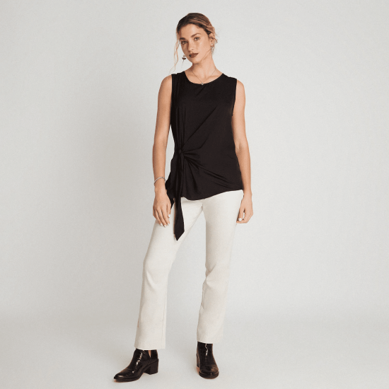 Polera Mix Fabric Con Lazo Negro LDP - Imagen 3