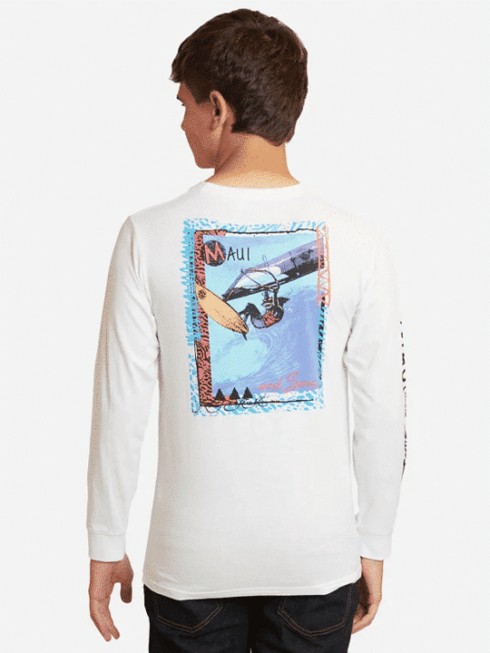 POLERA ML SHARK VINTAGE LOGO NIÑO MAUI - Imagen 2