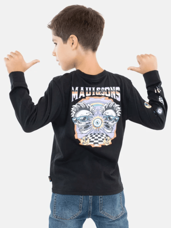 POLERA ML SKULLS AND EYE KIDS MAUI - Imagen 2