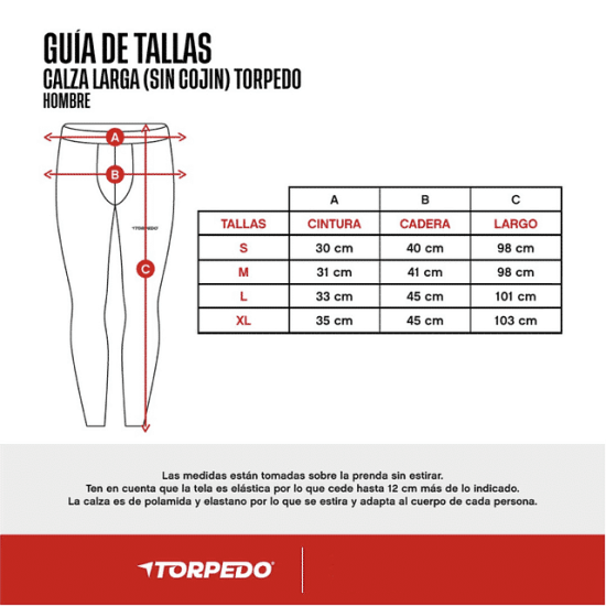 CALZA CICLISTA HOMBRE LARGA SIN COJIN TORPEDO - Imagen 3