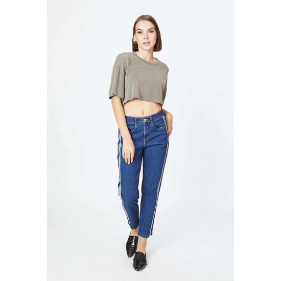 JEANS MUJER COSTURA LATERAL MOM AMALIA