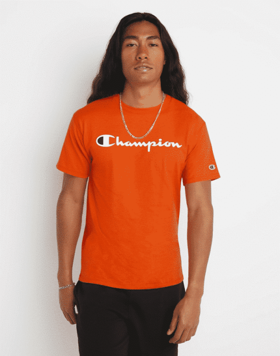 POLERA HOMBRE CHAMPION CLÁSICA NARANJA