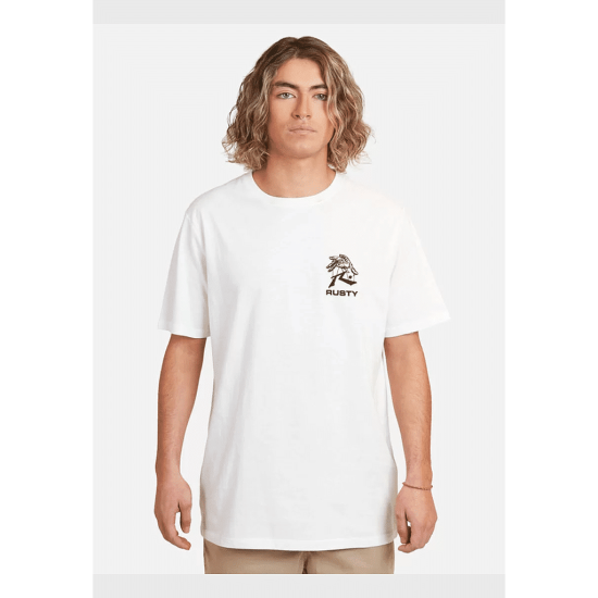 POLERA HOMBRE RUSTY MENTAL CONTROL BLANCO