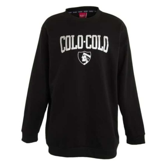 Poleron Hombre Crew Colo Colo Urbano «Letters» Cuello Alto Negro
