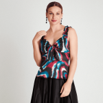 CROP TOP CUELLO V SATINADO LDP