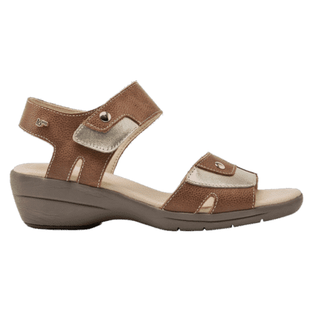 SANDALIA MUJER 16 HORAS I015 CARAMELO