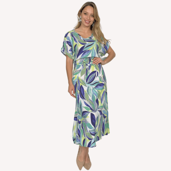 VESTIDO LARGO ESTAMPADO VERDE GIVE