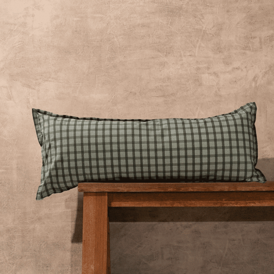 COJIN NORDICO TRINI 144 HILOS CUADRILLE GRAY 100X40 CELTA