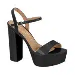 Sandalia Mujer Taco Alto Verniz Premium Negro 15745 Vizzano