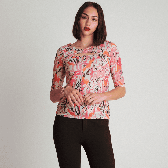 POLERA ESTAMPADO MULTICOLOR NARANJO LDP