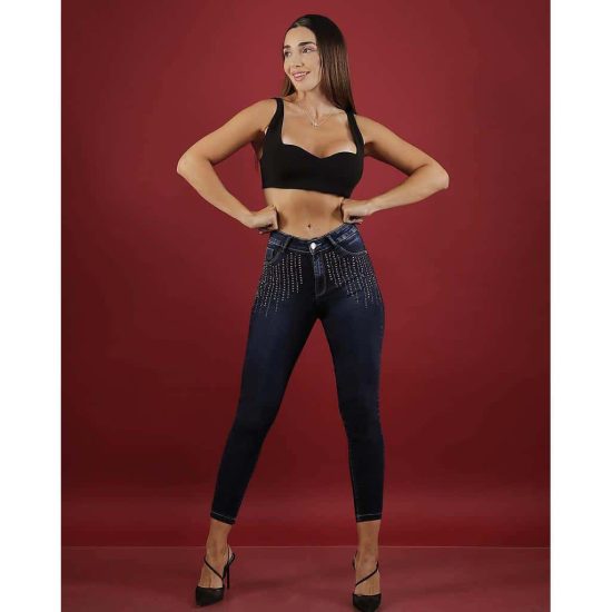 JEANS FERRARI GLITTER SKINNY BLUE DIVINE