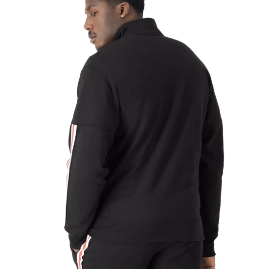 CHAQUETA HOMBRE POWERBLEND TAPED WARM UP BLACK CHAMPION - Imagen 4