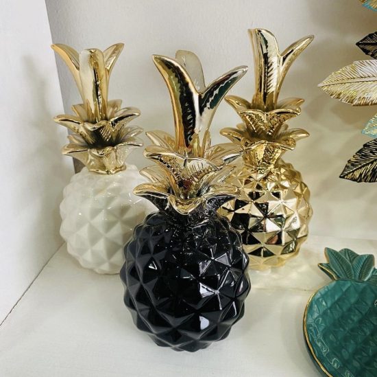 PIÑA DECORATIVA DORADA - Imagen 2