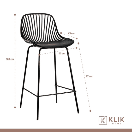 Taburete piso bar Tropea alto negro Klik - Imagen 2