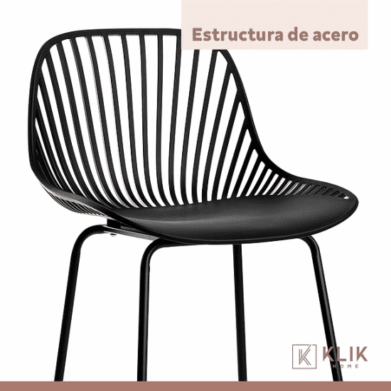 Taburete piso bar Tropea alto negro Klik - Imagen 3