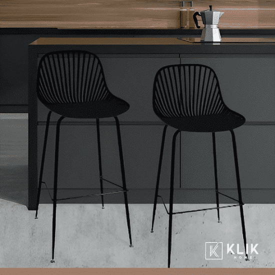 Taburete piso bar Tropea alto negro Klik - Imagen 5