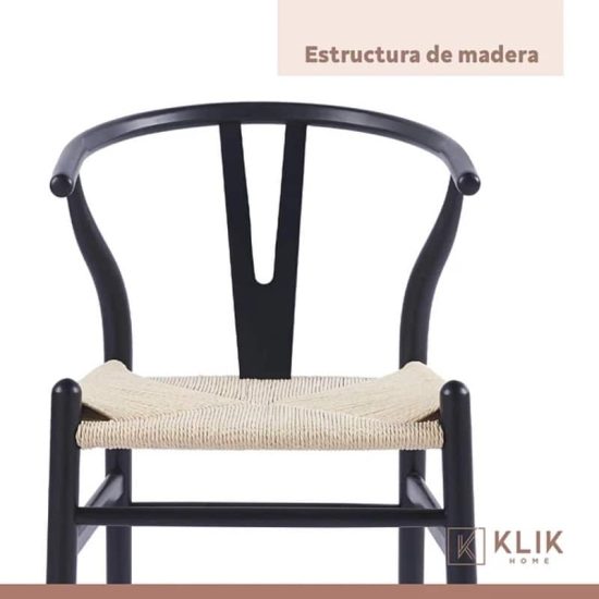 SILLA WISHBONE NEGRO - Imagen 6