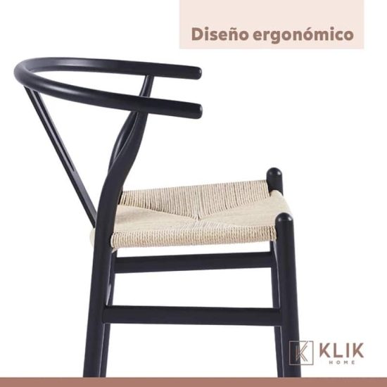SILLA WISHBONE NEGRO - Imagen 7