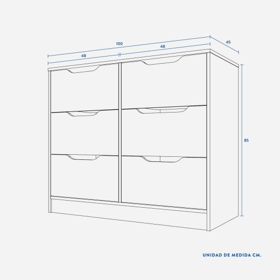 COMODA 6 CAJONES ESPRESSO CIC - Imagen 4