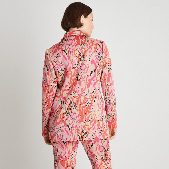 BLAZER ESTAMPADO UN BOTON CON BOLSILLOS NARANJO LDP - Imagen 2