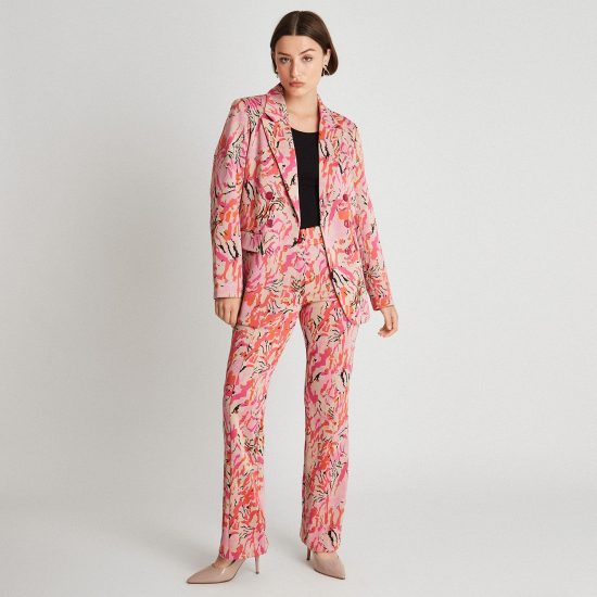 BLAZER ESTAMPADO UN BOTON CON BOLSILLOS NARANJO LDP - Imagen 4