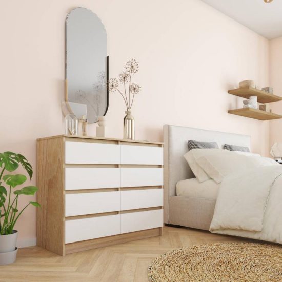 COMODA AUSTRIA 8 CAJ 100X45X85 OLMO-BLANCO CIC - Imagen 2