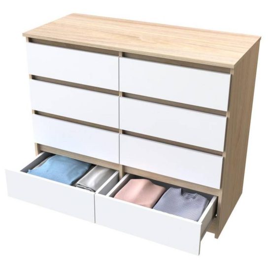 COMODA AUSTRIA 8 CAJ 100X45X85 OLMO-BLANCO CIC - Imagen 3