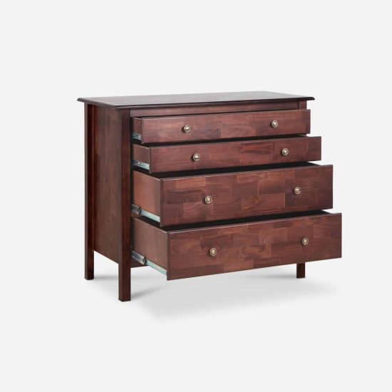 COMODA BERLIN 4 CAJONES CHOCOLATE - Imagen 2