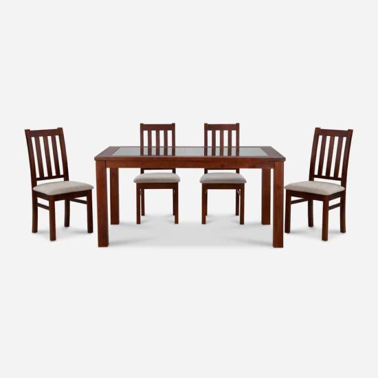 COMEDOR ÑUBLE VIDRIO CARAMELO BEIGE CIC 6 SILLAS - Imagen 2