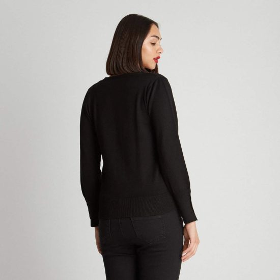 SWEATER CON BOTONES NEGRO LDP - Imagen 2