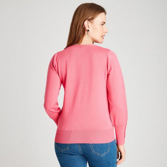 SWEATER CON BOTONES ROSADO LDP - Imagen 2