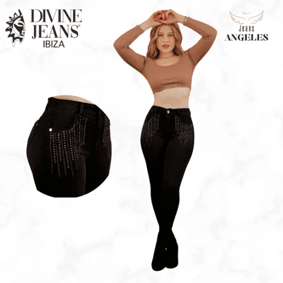 JEANS FERRARI GLITTER BLACK DIVINE