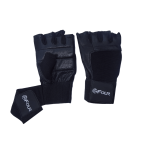 GUANTE FITNESS CON MUÑEQUERA NEGRO FOUR