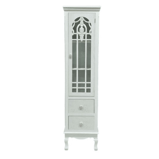Vitrina Vintage 1 Puerta 2 Cajones