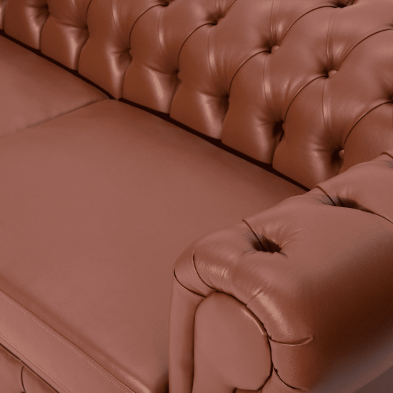 SOFA MANCHESTER CAPITONE 3 CUERPOS PU CAOBA INNOVA - Imagen 2