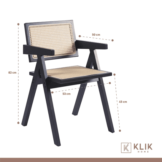 SILLA BUTACA CHANDIGARH MADERA RATTAN KLIK - Imagen 4