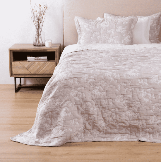 CUBRECAMA JACQUARD ALBORADA S.KING AGUA FABRICS - Imagen 3