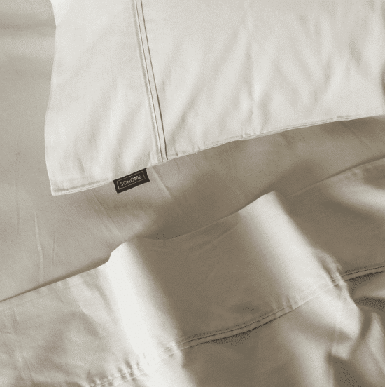 JUEGO DE SABANAS LISO SOHOME 180 H 2 PL BEIGE FABRICS - Imagen 2