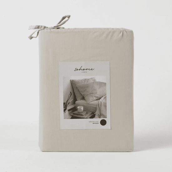 JUEGO DE SABANAS LISO SOHOME 180 H 2 PL BEIGE FABRICS - Imagen 3
